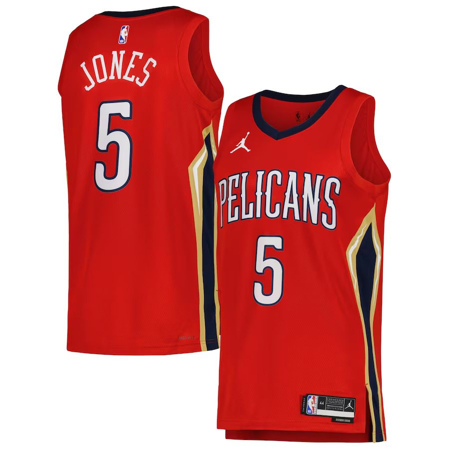Men New Orleans Pelicans #5 Herbert Jones Jordan Brand Red Statement Edition 2022-23 Replica Swingman NBA Jersey
